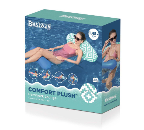 Матрац надувний для плавання Bestway 43555 Comfort Plush, 145 х 87 см