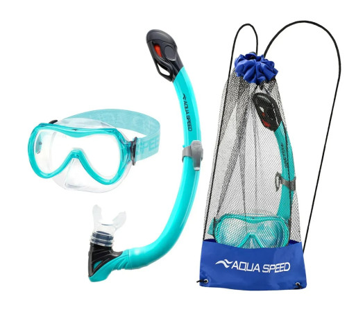 Набір маска і трубка дитяча Aqua Speed ALIZE FS + SAMOS, бірюзовий