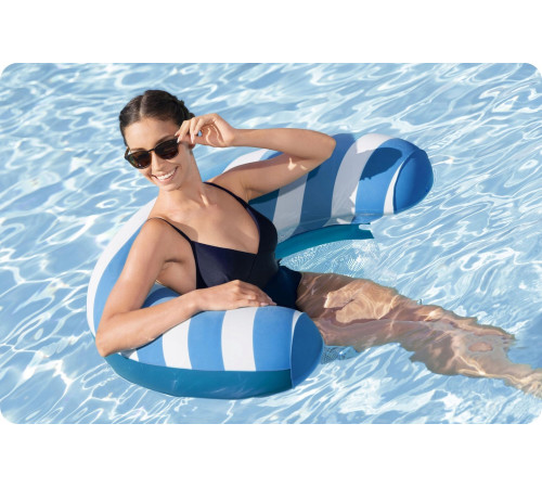 Крісло надувне для плавання Bestway Comfort Plush 43852 119 х 67,5 см, синє