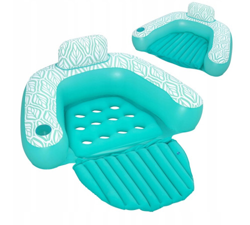 Крісло надувне для плавання Bestway Comfort Plush Pro 43719 145 х 120 см, бірюзове