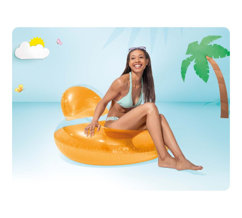 Крісло надувне для плавання INTEX 58889 рожеве, 137 х 122 см