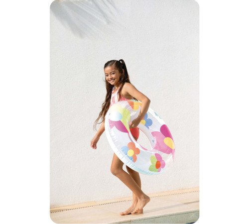 Коло надувне для плавання INTEX 59259 Квіти, 81 см