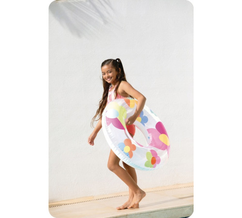 Коло надувне для плавання INTEX 59259 Квіти, 81 см