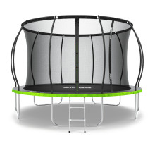 Батут Zipro Jump Pro Premium з внутрішньої сіткою 12 футів 374 см чорно-зелений