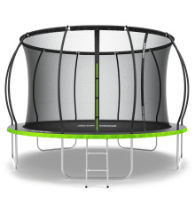 Батут Zipro Jump Pro Premium з внутрішньої сіткою 12 футів 374 см чорно-зелений