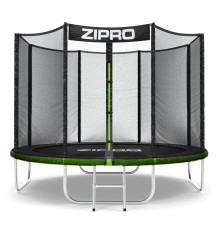 Батут Zipro Jump Pro з зовнішньою сіткою 8 футів 252 см чорно-зелений