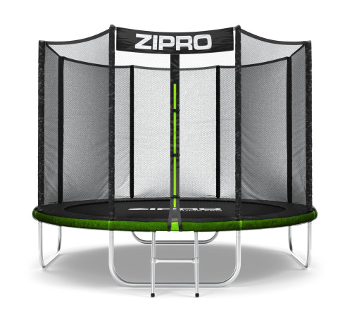 Батут Zipro Jump Pro з зовнішньою сіткою 8 футів 252 см чорно-зелений Батут Zipro Jump Pro з зовнішньою сіткою 8 футів 252 см чорно-зелений