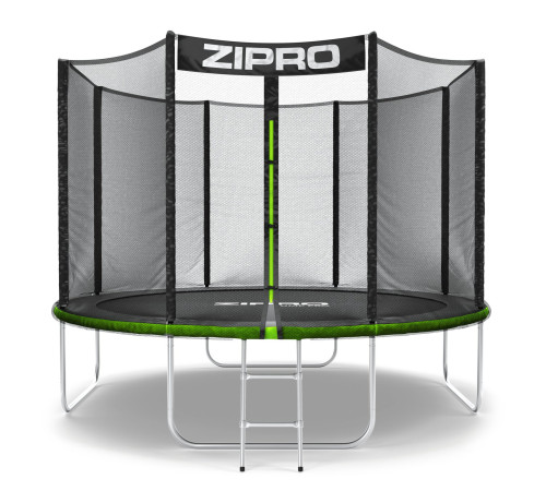 Батут Zipro Jump Pro із зовнішньою сіткою 10 футів 312 см чорно-зелений Батут Zipro Jump Pro із зовнішньою сіткою 10 футів 312 см чорно-зелений