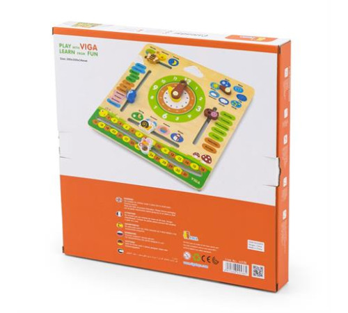 Дерев'яний календар Viga Toys із годинником англ. мова (44538) Дерев'яний календар Viga Toys із годинником англ. мова (44538)