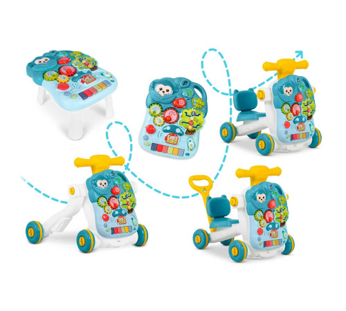 Каталка 4-в-1 інтерактивна Ricokids зелена Каталка 4-в-1 інтерактивна Ricokids зелена