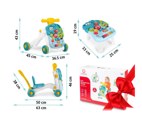 Каталка 4-в-1 інтерактивна Ricokids зелена Каталка 4-в-1 інтерактивна Ricokids зелена