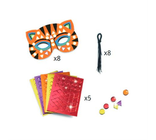 Набір для творчості Djeco Маски звірят зі стікерною мозаїкою (DJ07900)