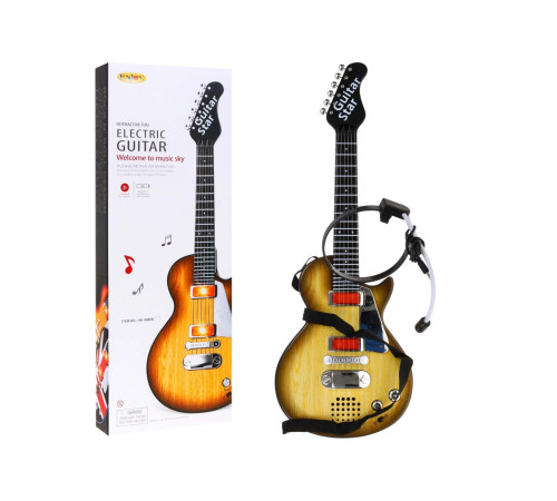 Дитяча електрогітара + навушники з мікрофоном Enjoy ZMU.HK-9080B.WOOD, коричнева