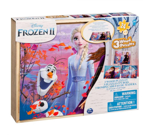 Пазл дерев'яний Spin Master "Холодне серце 2" 3в1 21 х 28 см, 24 ел.