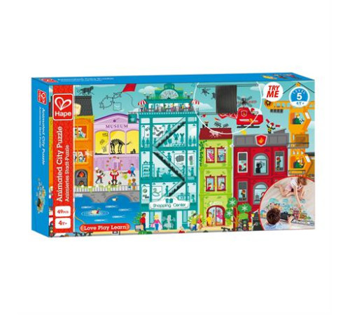 Пазл Hape Міський пейзаж з анімацією 49 ел. (E1629) Пазл Hape Міський пейзаж з анімацією 49 ел. (E1629)