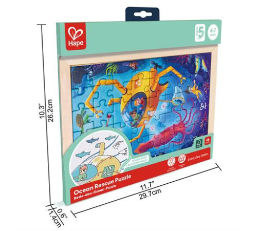 Пазл Hape Океан з розмальовкою (E1643) Пазл Hape Океан з розмальовкою (E1643)