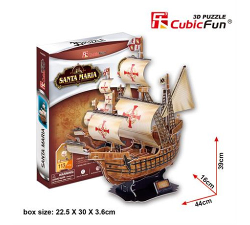 3D пазл CubicFun Корабель Санта-Марія (T4008h) 3D пазл CubicFun Корабель Санта-Марія (T4008h)