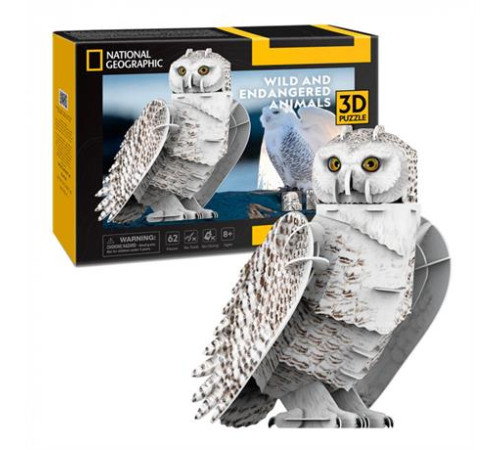 3D пазл CubicFun Зникаючі тварини Сніжна сова (DS1079h) 3D пазл CubicFun Зникаючі тварини Сніжна сова (DS1079h)