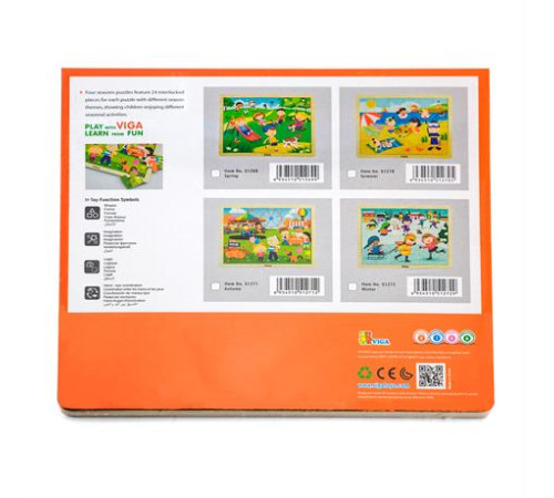 Дерев'яний пазл Viga Toys Пори року: весна, 24 ел. (51269) Дерев'яний пазл Viga Toys Пори року: весна, 24 ел. (51269)