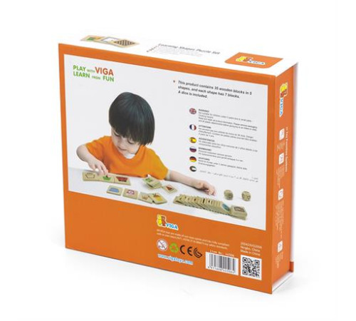 Дерев'яний пазл-гра Viga Toys Вивчаємо форми (44506) Дерев'яний пазл-гра Viga Toys Вивчаємо форми (44506)