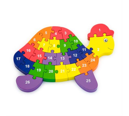 Дерев'яний пазл Viga Toys Черепаха по літерах і числах (55250) Дерев'яний пазл Viga Toys Черепаха по літерах і числах (55250)
