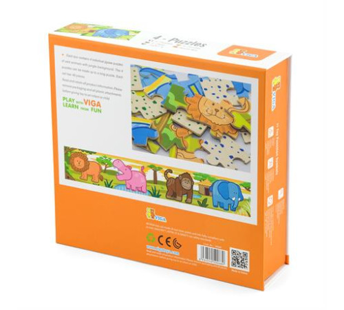 Дерев'яний пазл Viga Toys Джунглі 4 в 1, 48 ел. (50068) Дерев'яний пазл Viga Toys Джунглі 4 в 1, 48 ел. (50068)
