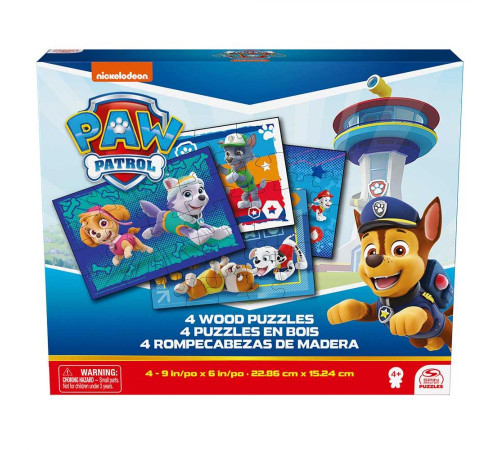 Пазл дерев’яний Spin Master "Щенячий патруль" 4в1, 23 х 15 см, 72 ел.