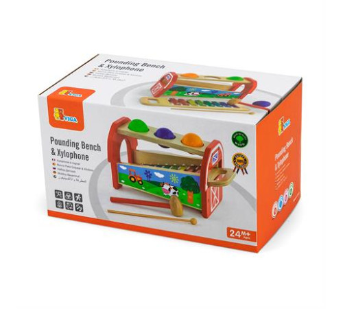 Дерев'яна стукалка Viga Toys Кульки та ксилофон (50348)