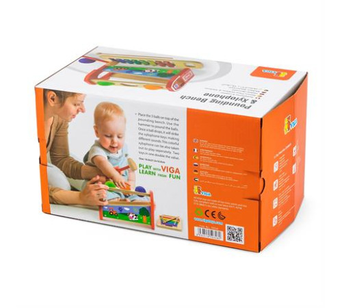 Дерев'яна стукалка Viga Toys Кульки та ксилофон (50348)