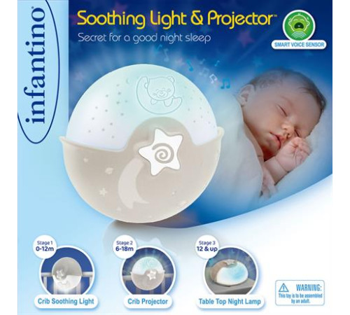 Нічник-проектор Infantino Спокійні сни сірий (004909I)