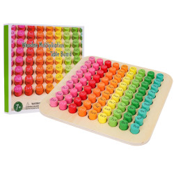 Дитяча дерев'яна навчальна таблиця Ramiz 3184 Множення 22 x 22 x 1 см