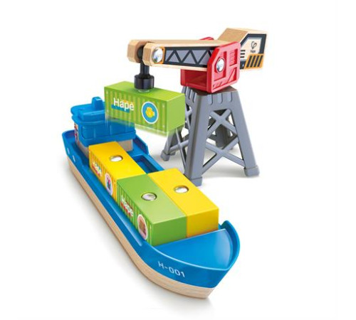 Набір для залізниці Hape Корабель із краном (E3792) Набір для залізниці Hape Корабель із краном (E3792)
