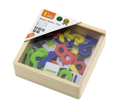 Набір магнітних цифр і знаків Viga Toys 37 шт. (50325) Набір магнітних цифр і знаків Viga Toys 37 шт. (50325)