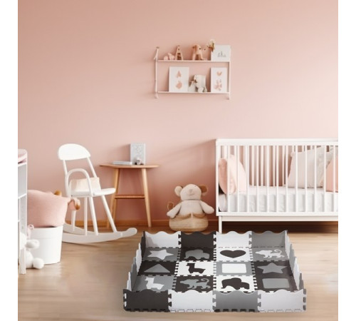 Килимок-пазл NILS FUN MD03 140х140х1 см, 36 деталей, сірий Килимок-пазл NILS FUN MD03 140х140х1 см, 36 деталей, сірий