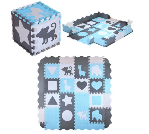 Дитячий килимок-пазл NILS FUN MD03 30 х 30 см 36 шт, різнокольоровий