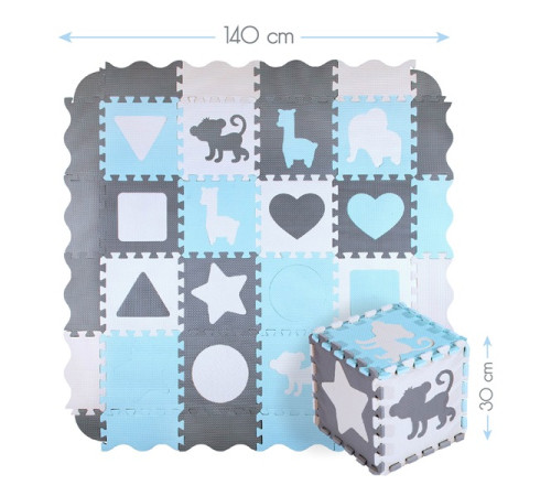 Дитячий килимок-пазл NILS FUN MD03 30 х 30 см 36 шт, різнокольоровий