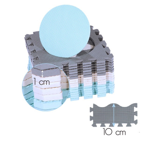 Дитячий килимок-пазл NILS FUN MD03 30 х 30 см 36 шт, різнокольоровий