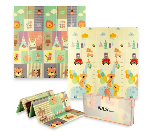 Дитячий розкладний килимок ZOO 195x180CM NILS FUN MD04 Дитячий розкладний килимок ZOO 195x180CM NILS FUN MD04