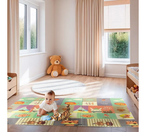 Дитячий розкладний килимок ZOO 195x180CM NILS FUN MD04 Дитячий розкладний килимок ZOO 195x180CM NILS FUN MD04