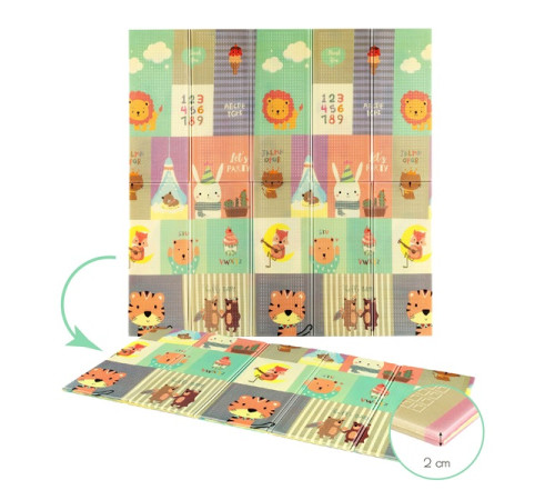 Дитячий розкладний килимок ZOO 195x180CM NILS FUN MD04 Дитячий розкладний килимок ZOO 195x180CM NILS FUN MD04