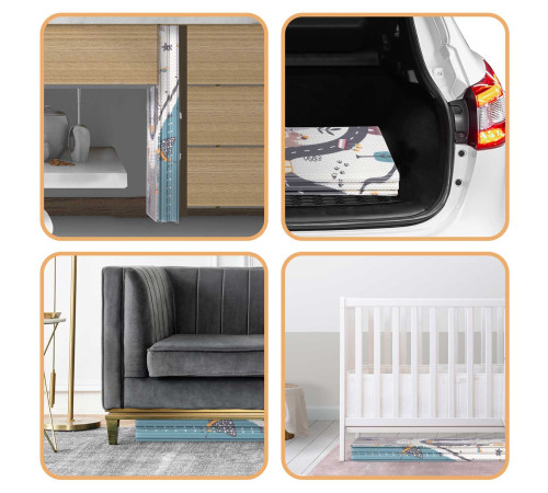 Килимок розкладний дитячий 200 x 150 x 1 см Nukido NK-341 Дорога-Сафарі