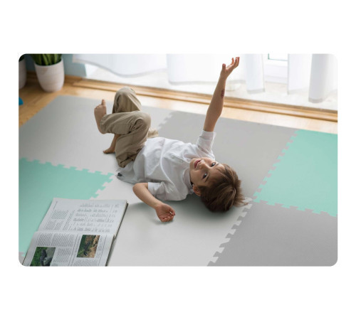 Килимок-пазл, шахівниця Ricokids 180x180 см 9 шт сіро-м'ятний Килимок-пазл, шахівниця Ricokids 180x180 см 9 шт сіро-м'ятний