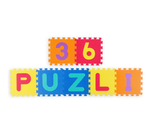 Дитячий килимок-пазл Ricokids 7487 Букви, 60 х 60 см 36 шт, різнокольоровий