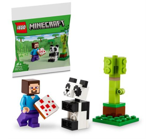 Конструктор LEGO Minecraft Стів і малюк-панда 35 деталей (30672)