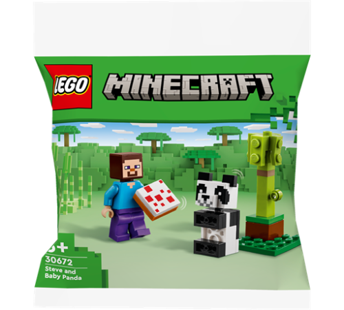 Конструктор LEGO Minecraft Стів і малюк-панда 35 деталей (30672)