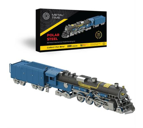 Колекційна модель-конструктор Metal Time Polar Steel color Поїзд кольоровий механічний (MT052)