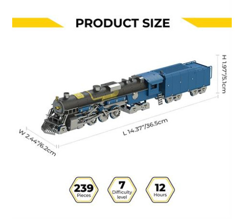 Колекційна модель-конструктор Metal Time Polar Steel color Поїзд кольоровий механічний (MT052)