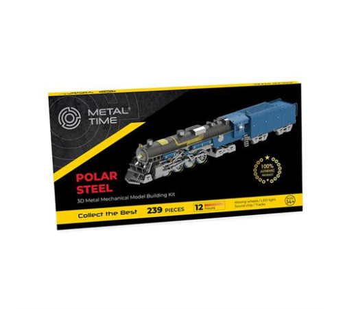 Колекційна модель-конструктор Metal Time Polar Steel color Поїзд кольоровий механічний (MT052)