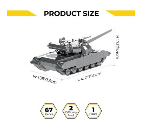 Колекційна модель-конструктор Metal Time Bulat український танк T-64 Булат (MT059)