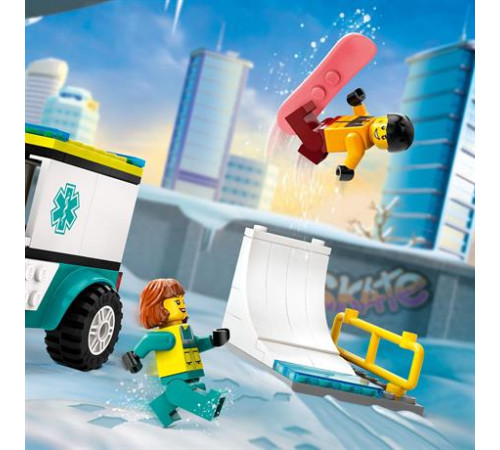 Конструктор LEGO City Карета швидкої допомоги й сноубордист 79 ел. (60403) Конструктор LEGO City Карета швидкої допомоги й сноубордист 79 ел. (60403)